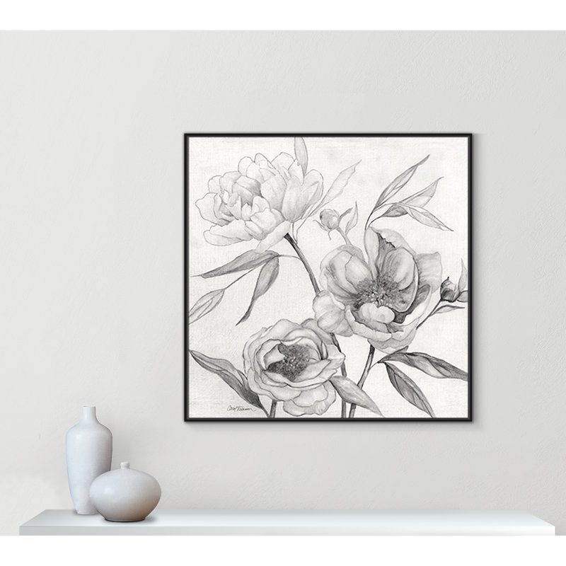 Collection Linen Peony, H 46,5 po x l 46,5 po x P 2 po, Noir