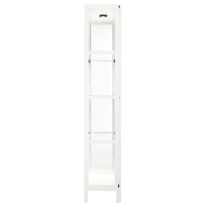 Clara Lighted Curio Cabinet, Gloss White