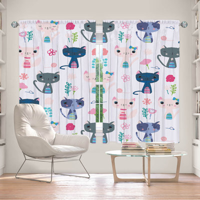 Paire de rideaux obscurcissant en polyester Ellasyn