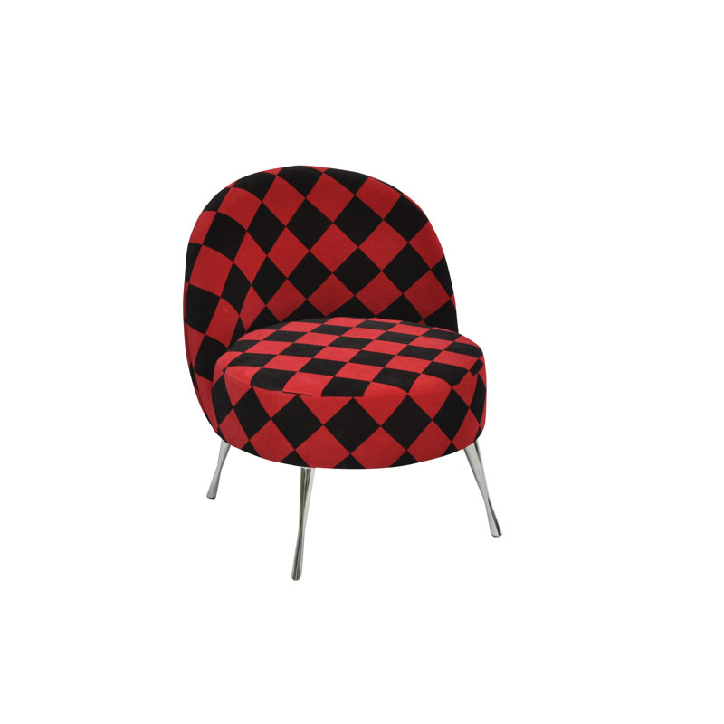 Artdeko Upholstered Accent Chair, Red/Black