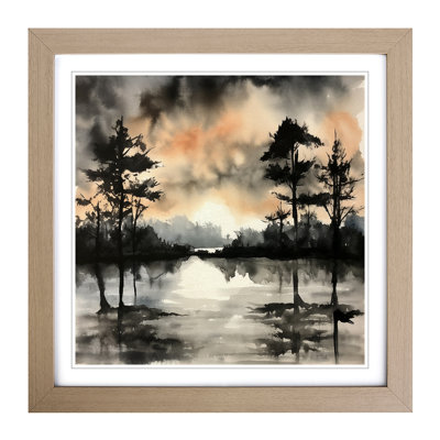 Sunrise Ink Wash No.8 - Framed Print