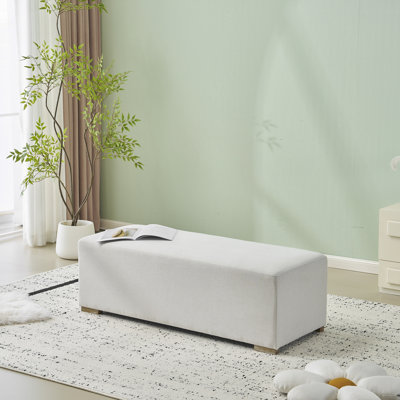 Banc en tissu avec pieds en bois, pour le salon et la chambre à coucher