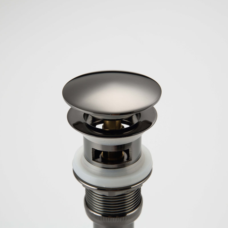 Bathroom Faucet with Drain Assembly, Glossy Black