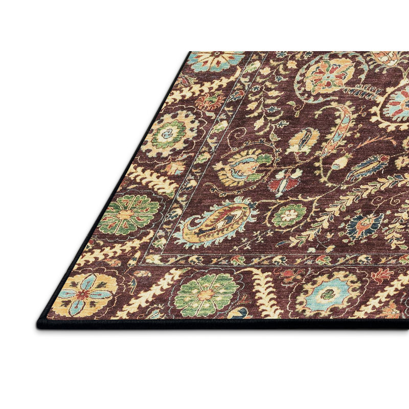 Tapis décoratif multicolore à motif abstrait, Rectangle 7 pi x 10 pi