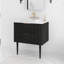 Meuble-lavabo autoportant 30 po à rayures avec plateau en céramique blanche-280179379