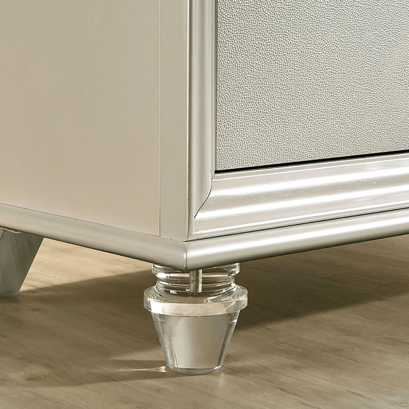 2 Drawers Nightstand With Acrylic Legs