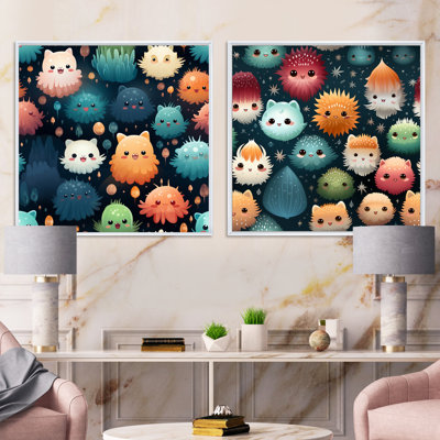 Ensemble de 2 papiers peints Coastal Creatures pour enfants - animaux
