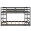 Lit double superposé au-dessus, gris - construction, rehausse le décor de la chambre à coucher, convient à deux lits avec pieds en bois de pin, planche, matelas, design élégant