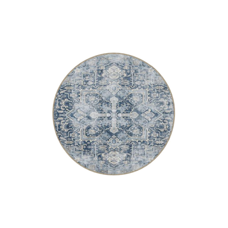Anthracite Geometric Patterned Washable Decorative Carpet, Runner 3'4" x 9'11"