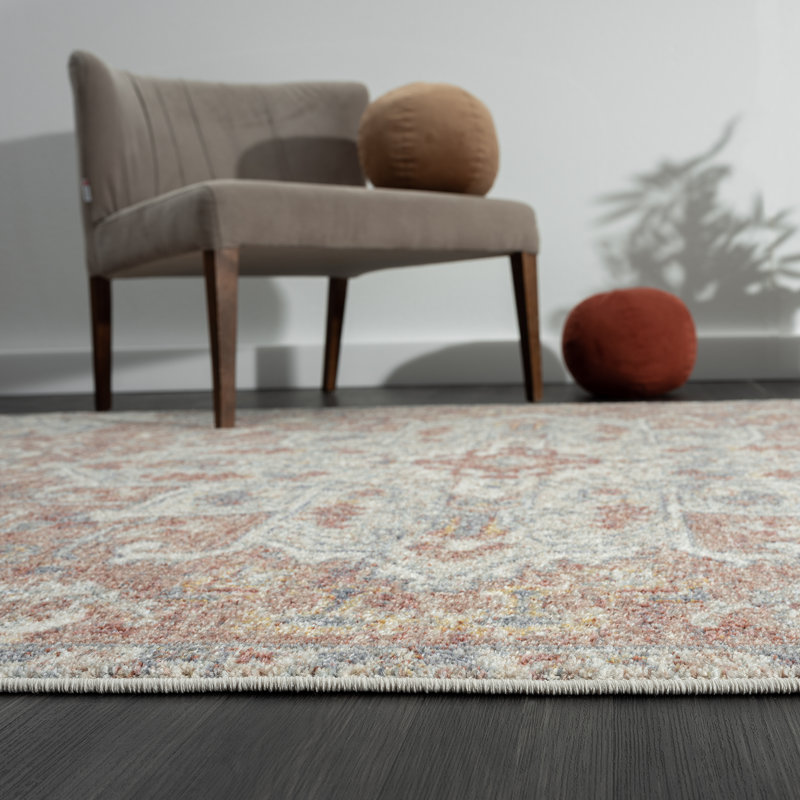 Tapis crème et rouge Gerzon, Rectangle 4 pi x 6 pi