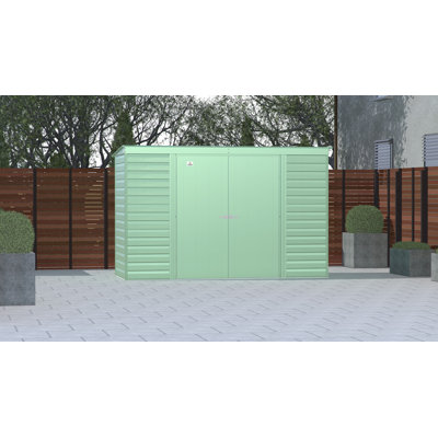 Select Steel Storage Shed Steel Storage Shed, 10X4, Sage Green