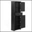 Grande armoire de rangement pour salle de bain, armoire de rangement autoportante avec tiroir et tablette réglable, panneau de fibres à densité moyenne avec finition peinte-684976760