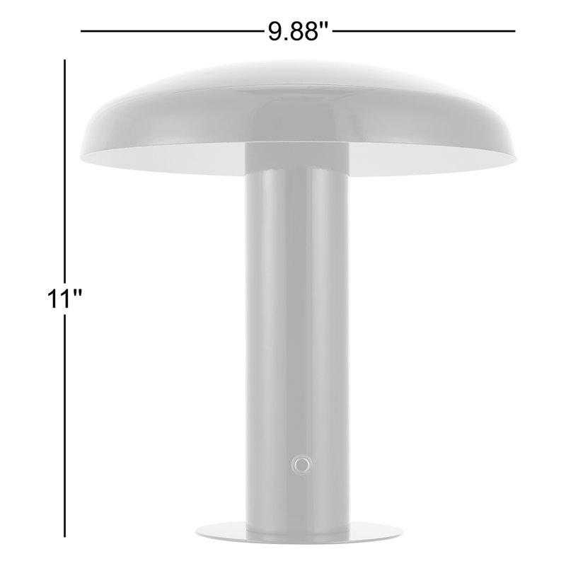 Writzer 11" Contemporary Bohemian Rechargeable/Cordless Dimmable Integrated LED Mushroom Table Lamp, Navy