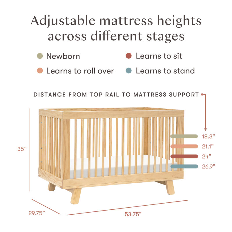 Hudson 3-in-1 Convertible Crib, Natural