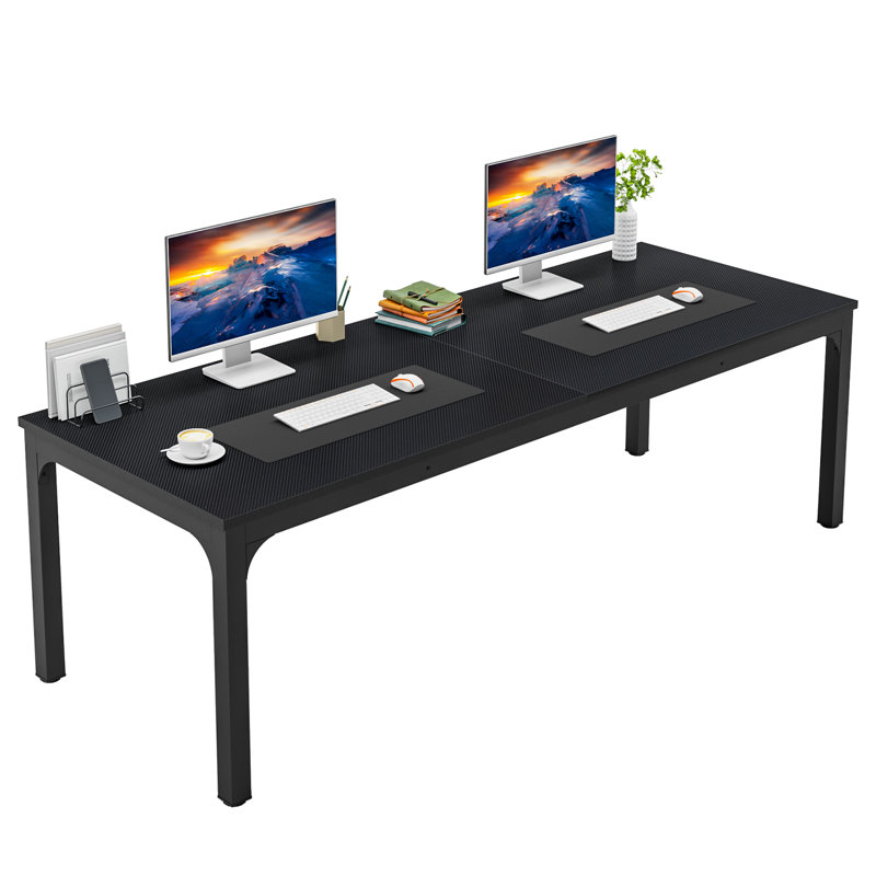 Akul Extra Long Computer Desk, Large Workstation for Home Office, Black