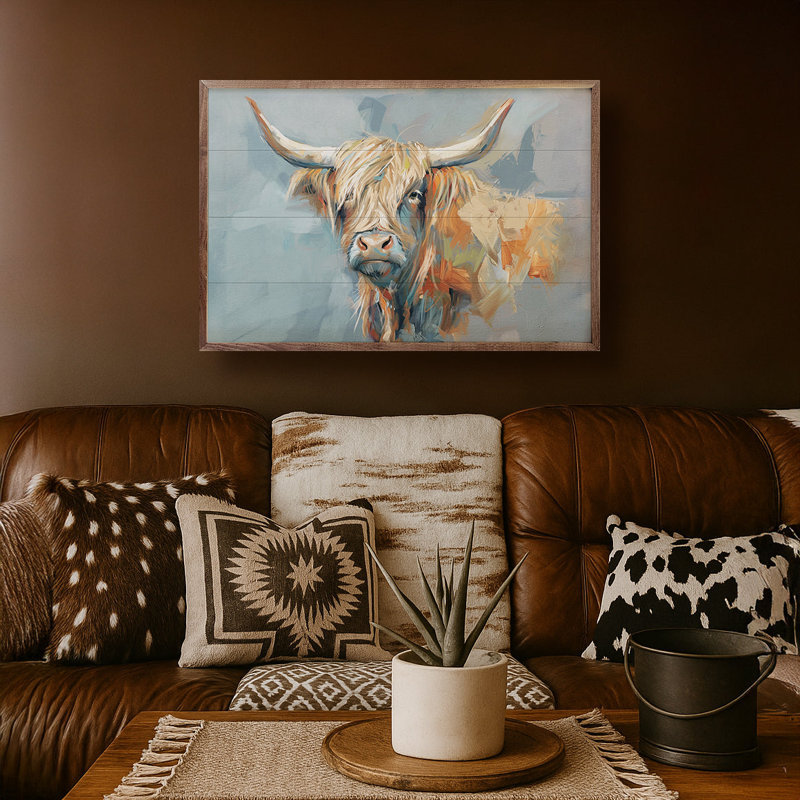 Whimsical Highland Cow 1 par Nina Blue, H 10 po x l 16 po