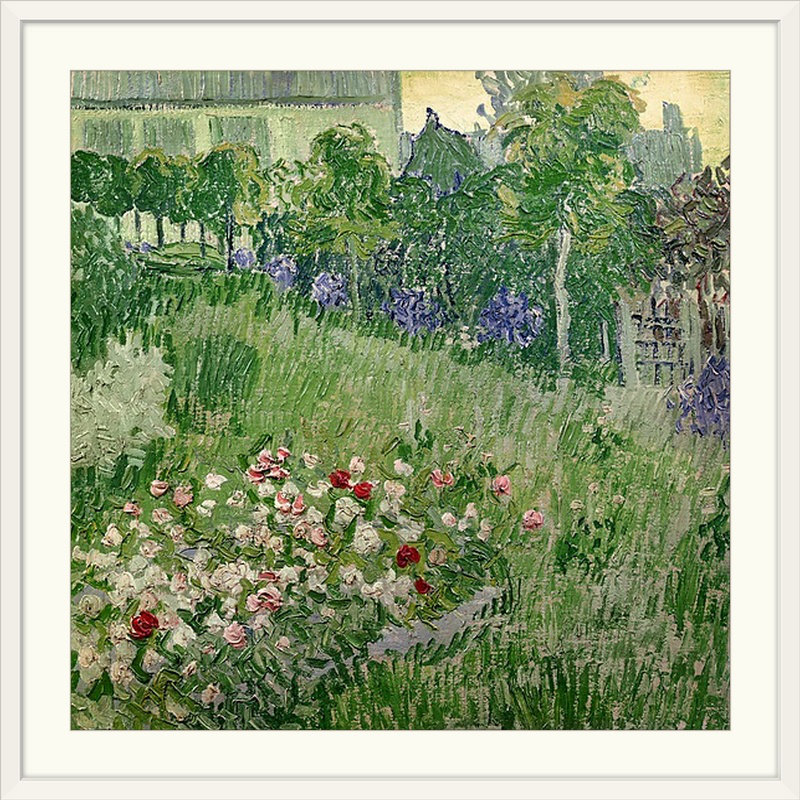 « daubignys jardin, 1890 » par vincent van gogh, reproduction d’art, H 32 po x l 32 po x P 1 po, Cadre blanc
