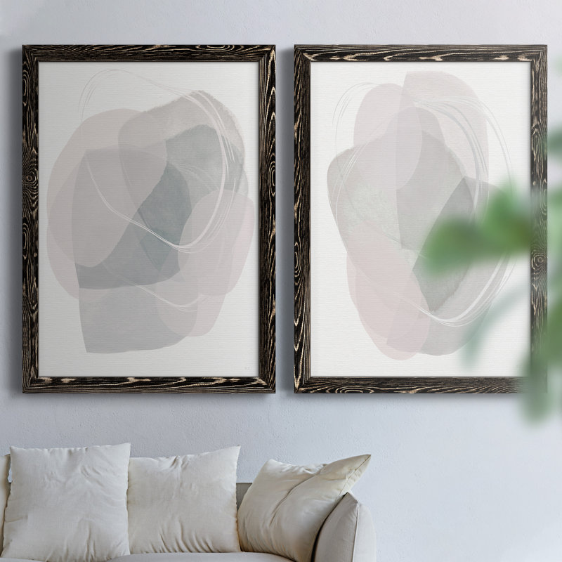 River Jewels I - ensemble de 2 peintures sur toile encadrées, Cadre noir, H 44 po x l 31 po x P 1 po