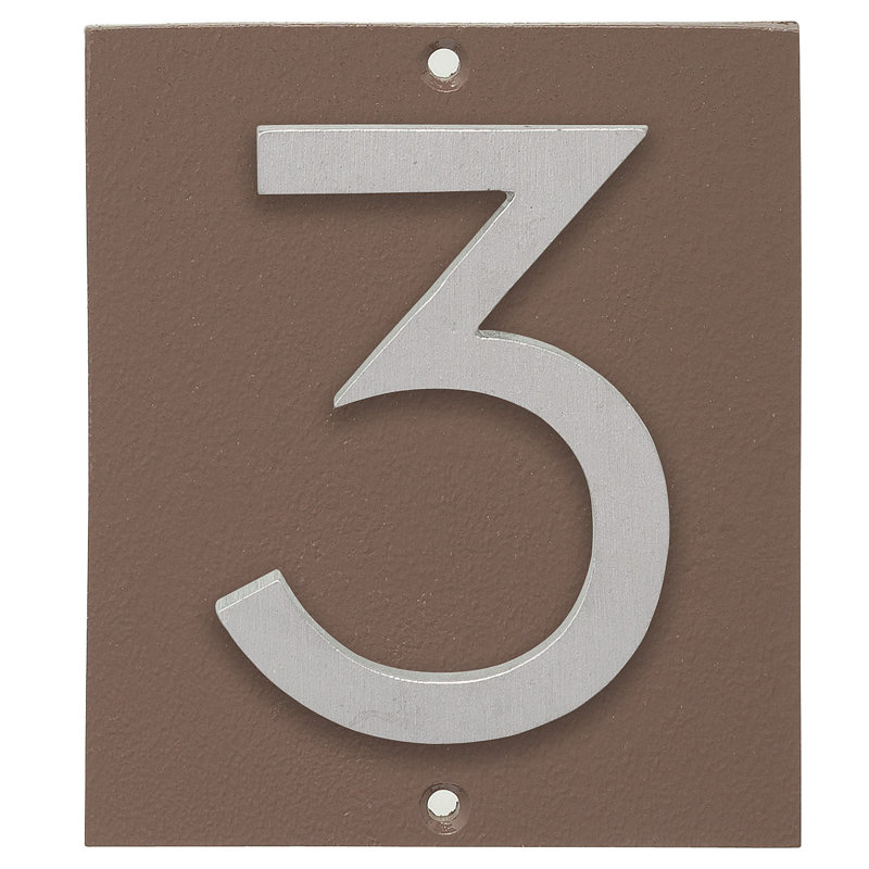 Plaque d’adresse murale sur 1 ligne flottante, Sable, Aluminium brossé, Oui