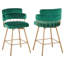 Ensemble de 2 tabourets de bar 26 po à hauteur de comptoir pivotant à 180 ° avec dossier et pieds en métal, tabourets de bar pour îlot de cuisine, café, pub