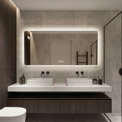 Lighted Wall Mounted Bathroom Vanity Mirror