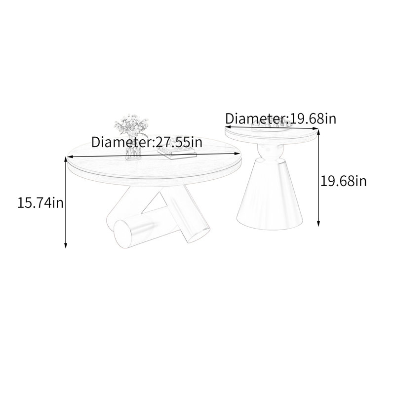 Table basse légère de luxe avec support en acier au carbone, 15.74" H x 27.55" W x 27.55" D, Light Khaki