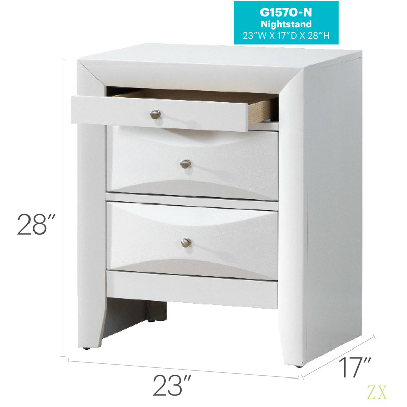 Table de chevet élégante et contemporaine, Blanc