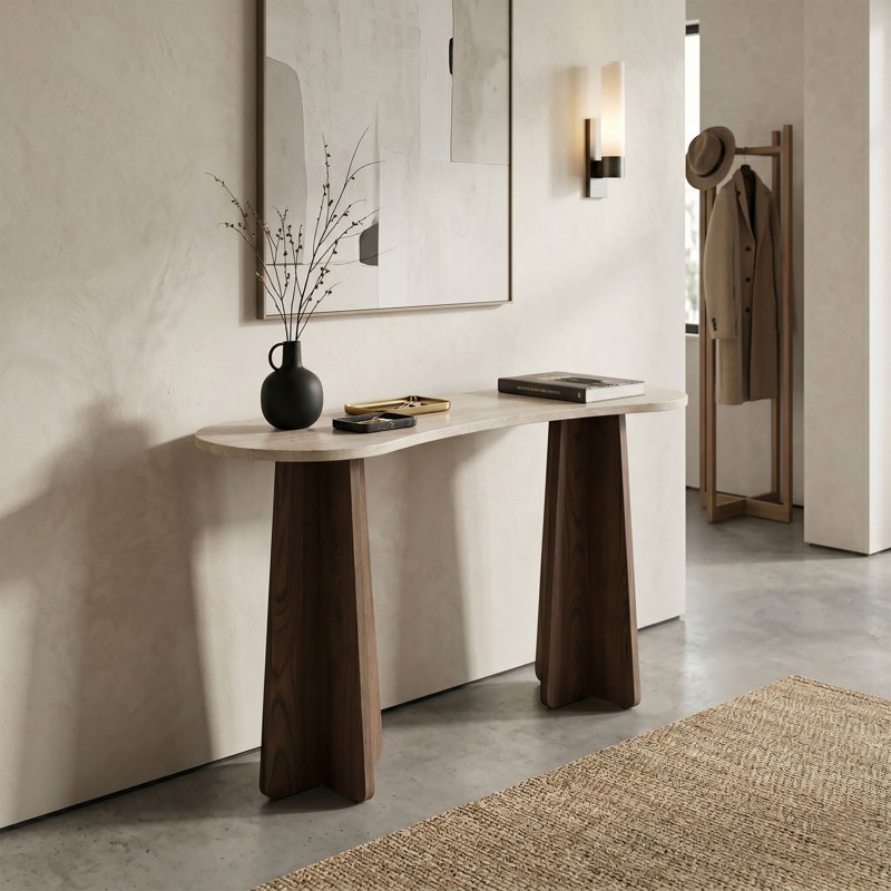 Commode, Travertine/Walnut