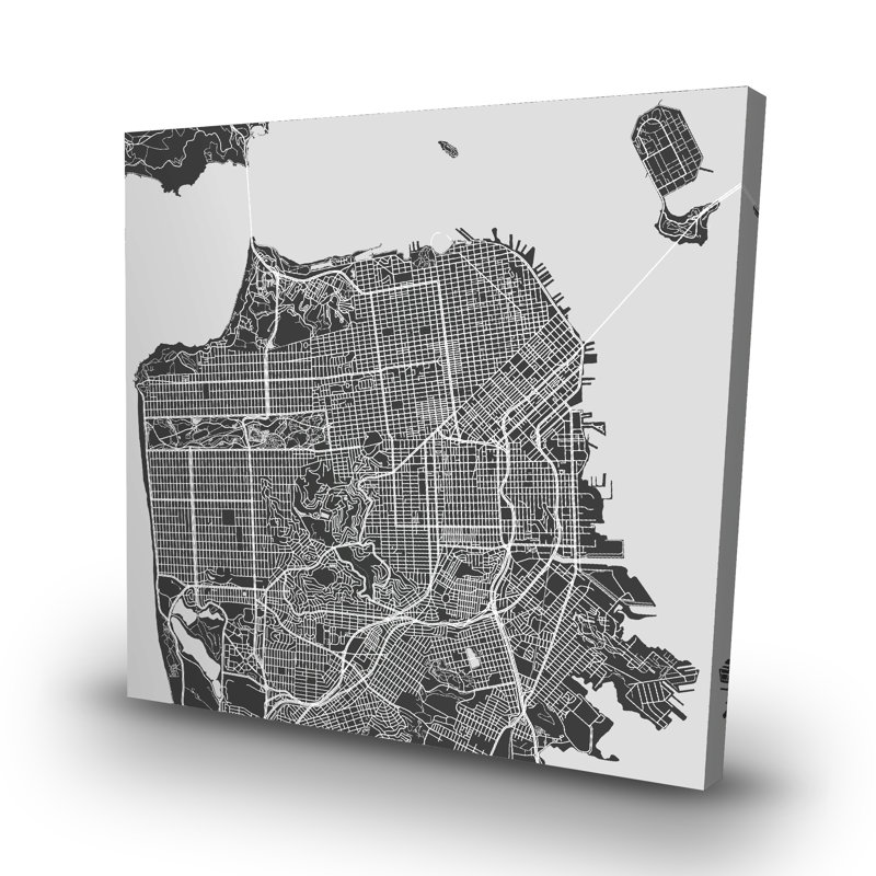 San francisco city plan - 32"x32" art on canvas