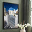 Santorini Sidewalk, reproduction encadrée - bois massif-585768922-585768914