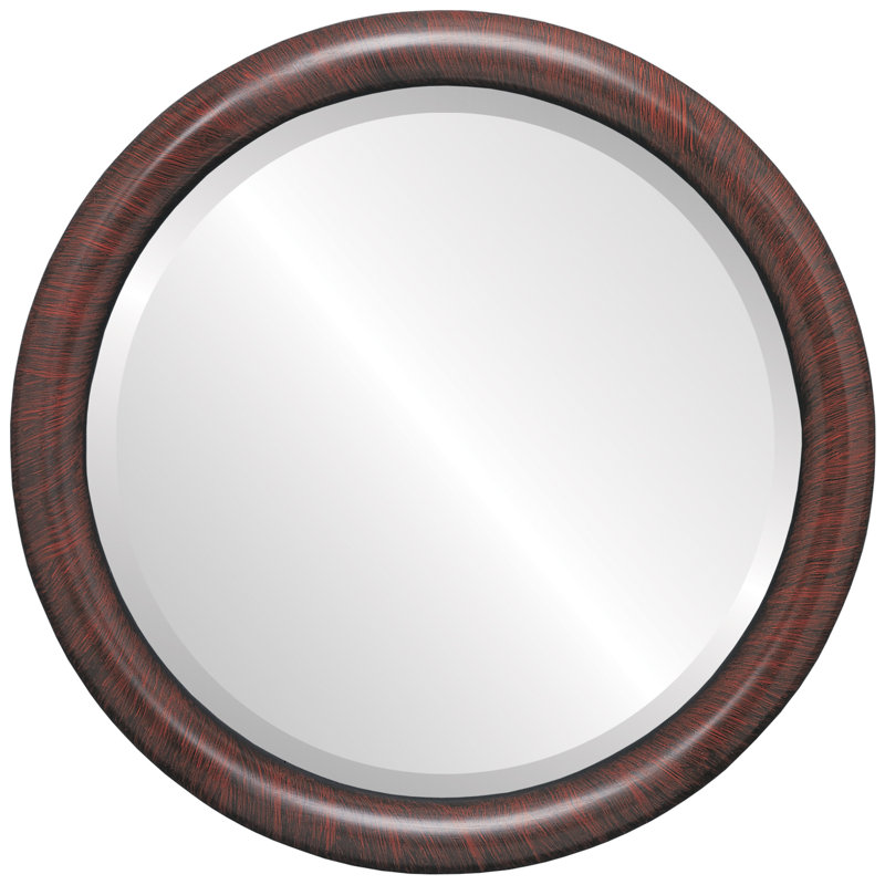 Miroir d'appoint Rowles, 15,375 po x 15,375 po, Cerisier rétro