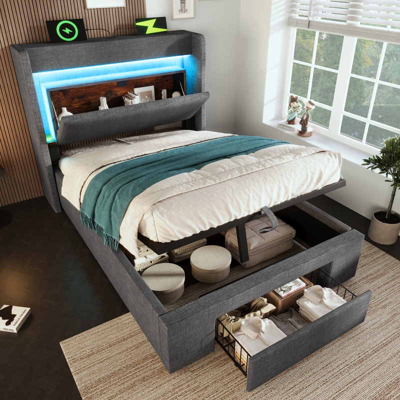Bed, European Single (90 x 200 cm), Grey