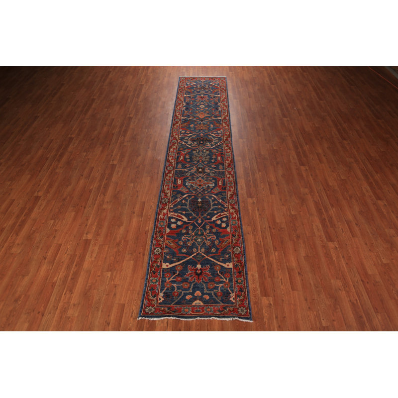 Tapis de couloir oriental bleu 3 x 13 Ziegler