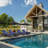 2-Pack Adjustable Outdoor Lounge Chairs, Poolside Chaise Lounge With 5-Position Backrest, Thick Cushion & Cup Holder, All-Weather PE Rattan Patio Furniture-1992287038