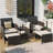 5 Pieces Outdoor Wicker Patio Conversation Set With Cushions And Ottoman-855094272