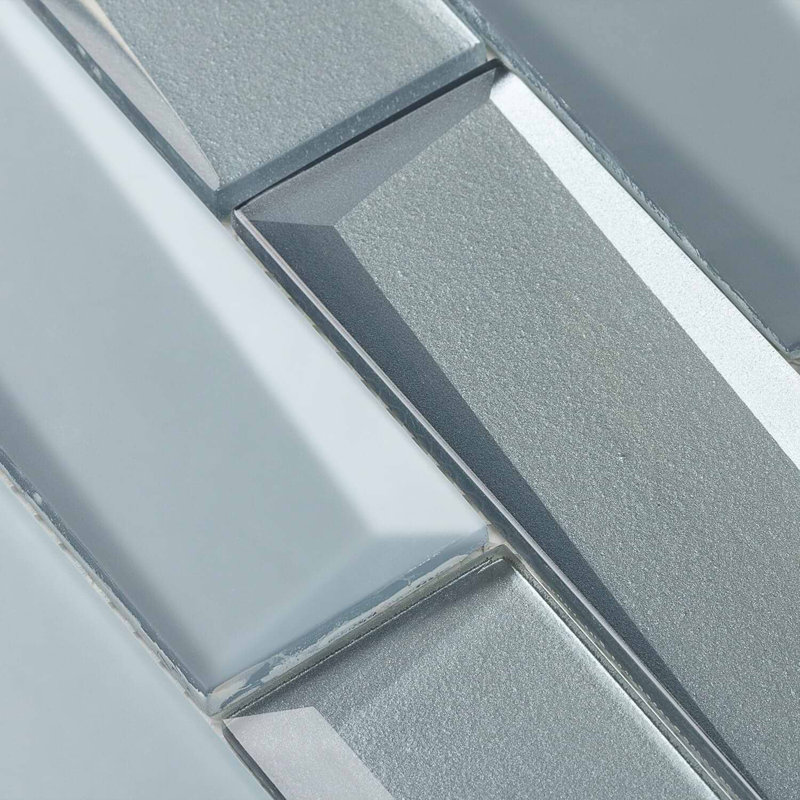 Remington 2x6 Polished Glass Subway Mosaic Tile, Slate Blue