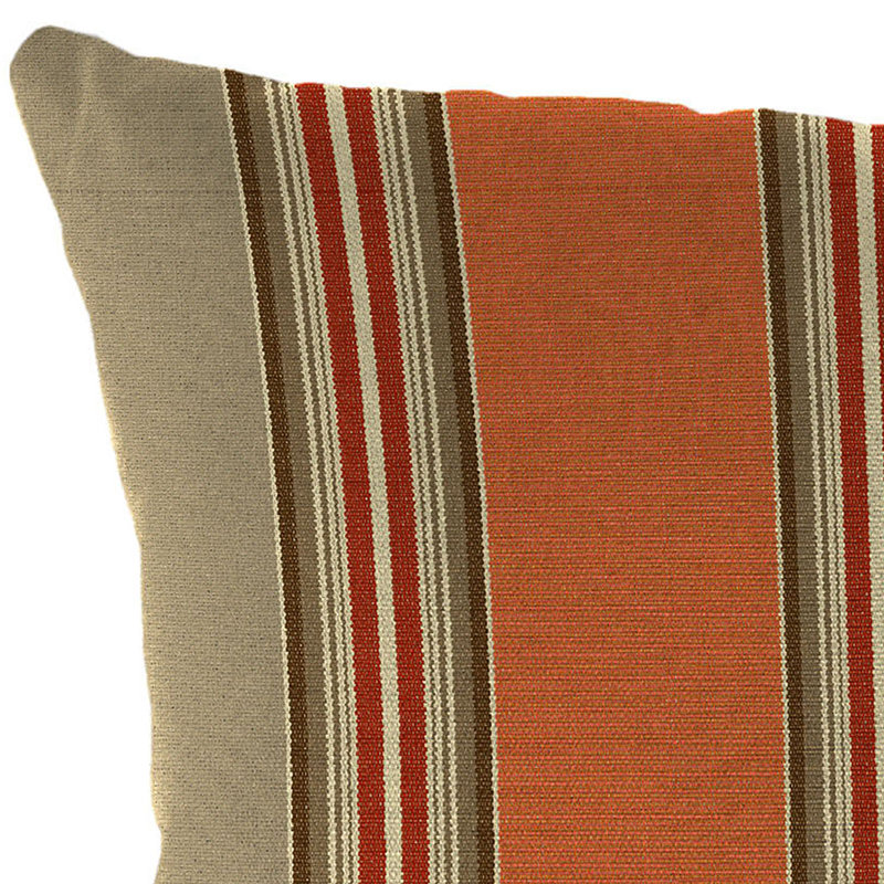 Sunbrella Outdoor Throw Pillow, Striped Orange/Wheat