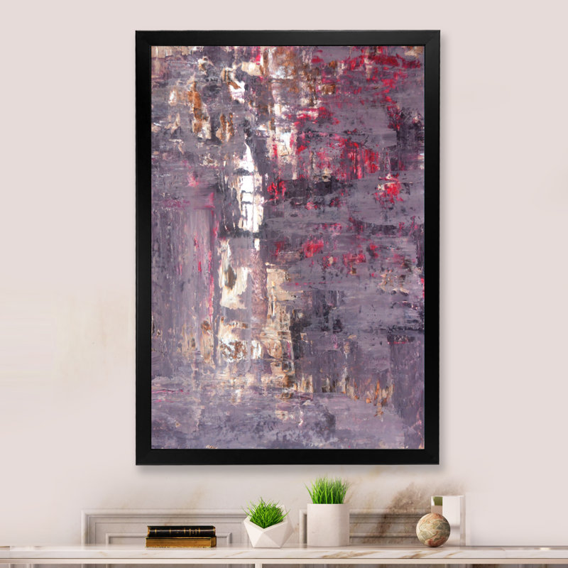 Art moderne gris et bleu II 2FDP47765, H 36 po x l 24 po x P 1 po, Toile avec cadre noir