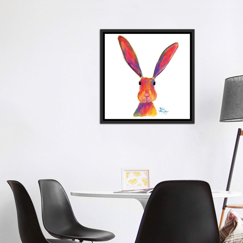 «All Ears» par Shirley Macarthur - reproduction d'art, Toile encadrée noir délavé, H 37 po x l 37 po x P 1,5 po, Pas de tapis