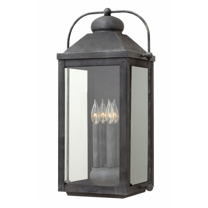 Lanterne murale d'extérieur 4 lumières Anchorage, Zinc vieilli, L 13 po x H 25 po