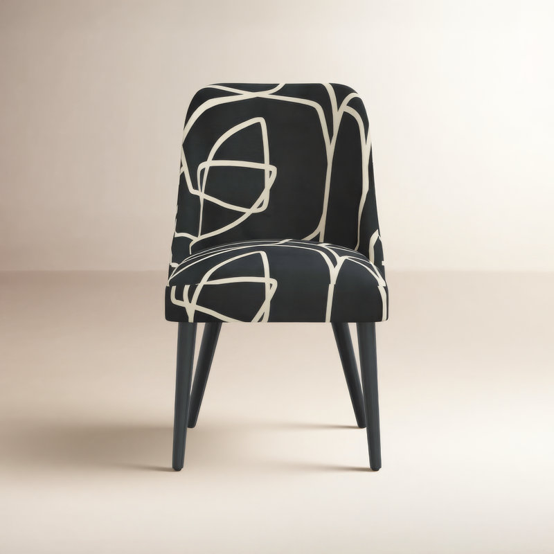 Pensford Upholstered Parsons Chair, Espresso, Cafe Rainstorm