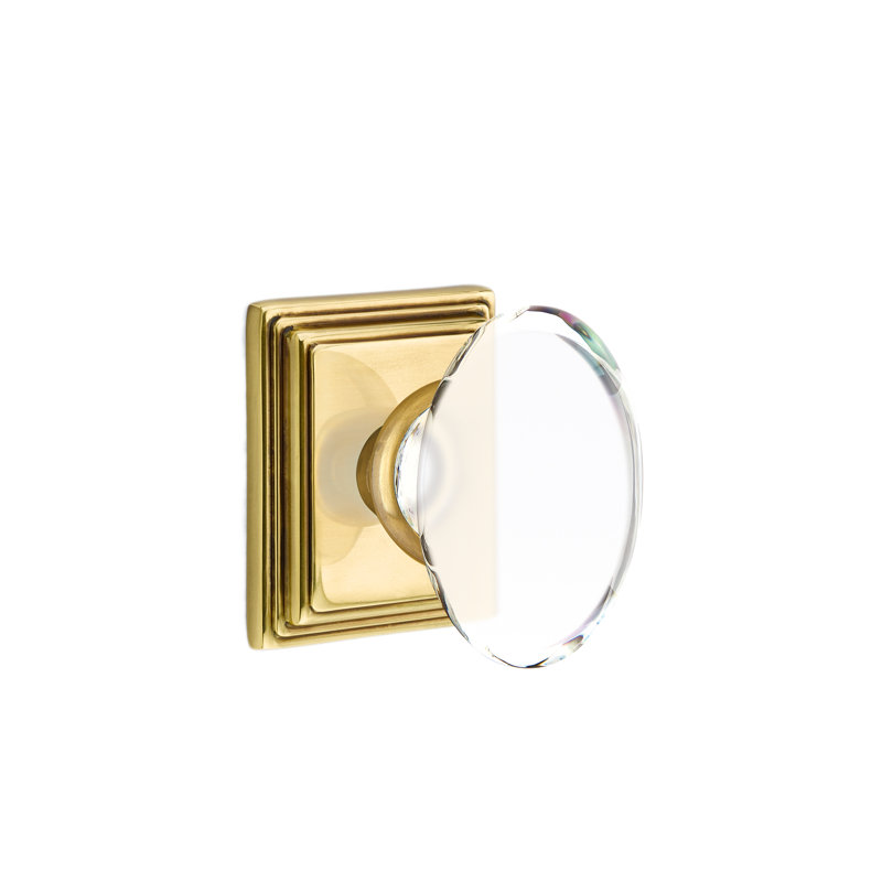 Passage Hampton Crystal Knob with Wilshire Rose, French Antique Brass