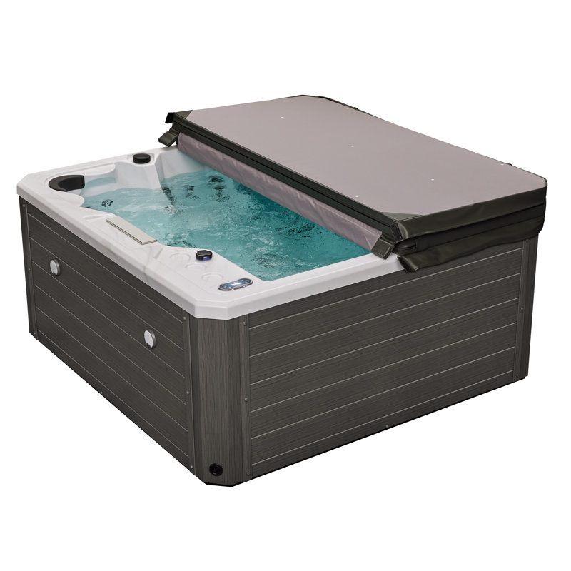 Luxury Spas 240 Volt 5 Person Galley - Person 69 - Jet Acrylic Square Hot Tub With Ozonator In Cloud Gray