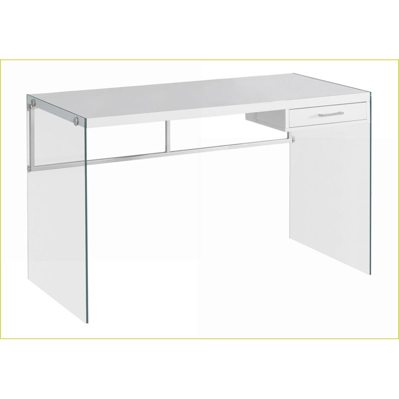 Latitude Run® Desks: Modern 48” Computer Desk with Storage | Grey ...