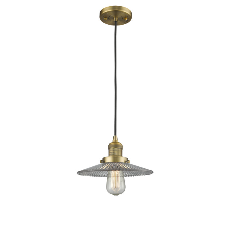 Luminaire suspendu conique 1 lumière Miramontes, Laiton brossé