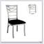 Chaises de salle à manger contemporaines en métal argenté avec siège en microfibre noir, dossier en échelle et revêtement thermolaqué durable pour les salles à manger modernes