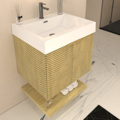 Moreno Stella 24 Inches Wall Mounted Vanity Set With Doors And Inside Drawer