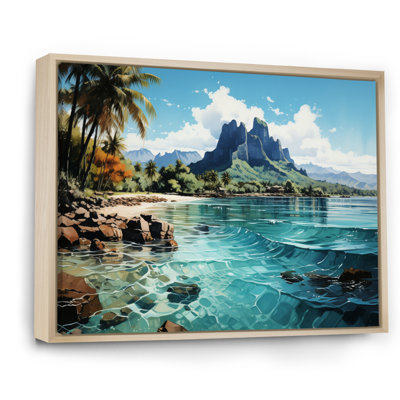 Bora Bora Beach Canvas Wall Art, Tropical Ocean Landscape Print - Bora Bora Beach III
