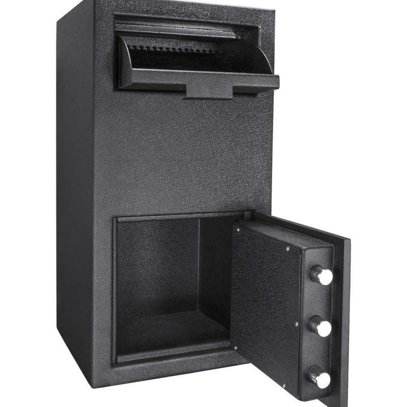 72 Cu Ft Keypad Guarded Safe - Black Steel, 14.26x14.26x26.73 In, 95.41 Lb, Fishing Countermeasure, 3 Deadbolts, Simple Function Shielded 14"x14"x27", Protection System, Solid Easy Control