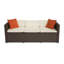 Ensemble de conversation en osier / rotin pour 4 personnes avec coussins